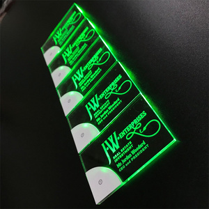 Luxury Laser Engraving LED Customized Acrylic Luminous <strong>Visiting</strong> Card Metal Blank NFC Business Card Wedding Card Light - Product Image 4