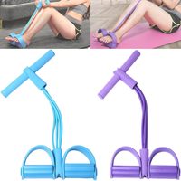 Bande de Résistance Élastique Multifonctionnelle TPE à Quatre Tubes pour Exercices à Domicile avec Pédale de Traction