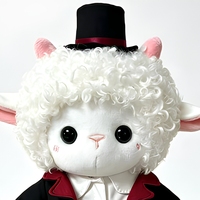 Peluche Mouton Bouclé avec Rembourrage en Coton PP, Hauteur 25cm - Jouet Déguisable pour Cadeaux de Noël et d'Halloween, à partir de 14 ans