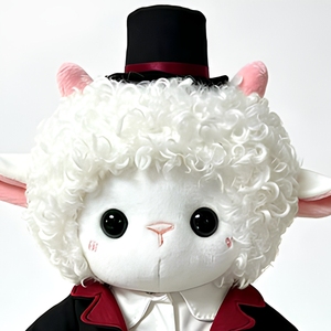 Muñeco de Peluche de Oveja Rizada con Relleno de Algodón PP, 25 cm de Altura - Juguete de Disfraces para Regalos de Navidad y Halloween, Edades 14+ - Product Image 2