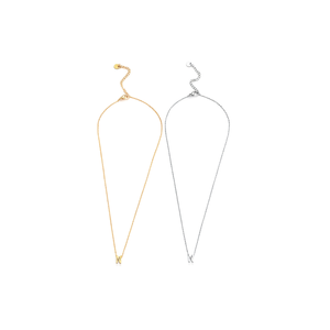 Collana con lettera N in acciaio inossidabile, catena da 6 pollici per donna, gioielli alla moda - Product Image 2