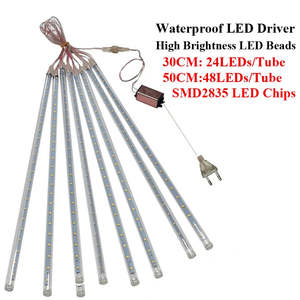 Luz de lluvia de meteorito 50CM 384 LED Navidad carámbano árbol decoración IP65 caída lluvia gota nieve para fiestas navideñas - Product Image 5