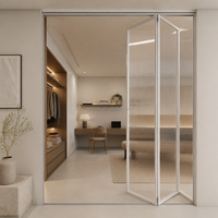 Porte pliante contemporaine pour salon, chambre, cuisine, bureau, séparateur d'espace, style architectural minimaliste