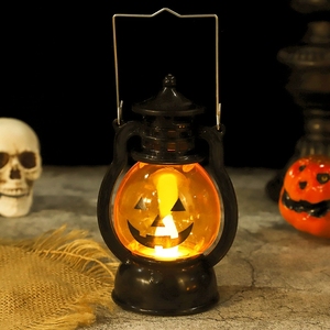 Lanterne citrouille LED d'Halloween à piles avec poignée pour décoration de fête sur porche, intérieur, extérieur, veilleuse - Product Image 2