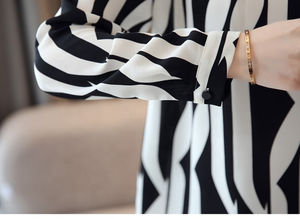 Blusa de Gasa a Rayas para Mujer, Nueva Moda, Manga Larga, Camisas para Mujer, Ropa de Trabajo de Oficina, <span class=keywords><strong>Blusas</strong></span> para Mujer, Modelo 6517 # - Product Image 6