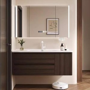 New modern smart bathroom cabinet combination bathroom washbasin cabinet wash basin integrated ceramic basin - Product Image 3