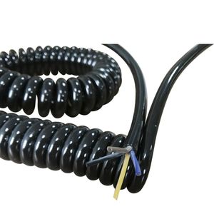 カスタムRJ45コイル状イーサネットケーブル、スパイラル格納式LANパッチコード、8P8Cオス-オス、ストレインリリーフ付き - Product Image 1