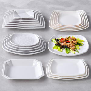 Biểu Tượng Tùy Chỉnh Sang Trọng Trắng Vuông Thân Thiện Với Môi <span class=keywords><strong>Melamine</strong></span> Phục Vụ Tấm Nắp Bền Mùa Thu Chịu Mài Mòn Bộ Đồ Ăn Cho Nhà Hàng Phục Vụ - Product Image 6