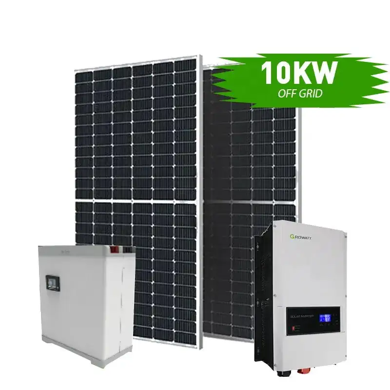 Panel solar residencial fuera de la red, estación de energía solar de 10kw, 6kw, 10kw, kit de energía PV, 10000W, almacenamiento solar, sistema de energía solar para el hogar