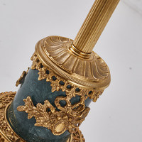 Lampadaire LED E27 en Cuivre Massif Style Français, Luxueux, Vintage, Artistique, Style Européen, Économe en Énergie, CRI 90, Idéal pour Villa et Salon