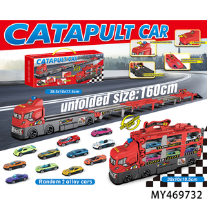 Camión de Juguete Transformable para Niños con 2 Coches de Metal Fundido, Modelo de Coche de Plástico Plegable para Transporte, Regalo para Niño - Product Image 5