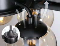 Ventilateur de plafond rétro à 5 pales de style moderne avec lumière LED, télécommande, 6 vitesses, moteur DC en cuivre pur