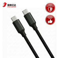Câble de données USB-C vers USB-C tressé en nylon de haute qualité, charge rapide PD 30W, avec conducteur en cuivre pur pour ordinateur, iOS et écouteurs