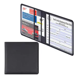 PU leather board frames a4 a5 custom paper single scroll diploma cover birth car document certificate holder folder