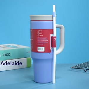 Vaso <span class=keywords><strong>de</strong></span> Acero Inoxidable para Vacío con Asa, Correa y Pajita, 24oz/32oz/30oz/40oz, Diseño Minimalista Moderno, Logotipo Original - Product Image 4