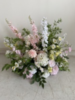 Weiß-Grünes Handgefertigtes Hochzeits-Blumenarrangement Künstlicher Calla-Lilien-Strauß Rose Hortensie 60cm Blumenball Tischdekoration