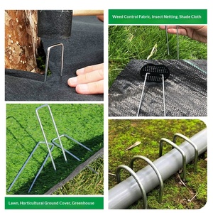 Estacas <span class=keywords><strong>de</strong></span> Jardín en Forma <span class=keywords><strong>de</strong></span> U <span class=keywords><strong>de</strong></span> Acero Inoxidable DaringFish para Control <span class=keywords><strong>de</strong></span> Malezas, Fijación <span class=keywords><strong>de</strong></span> Película <span class=keywords><strong>de</strong></span> Cobertura, Estacas para Césped, Invernadero y Paisajismo - Product Image 3