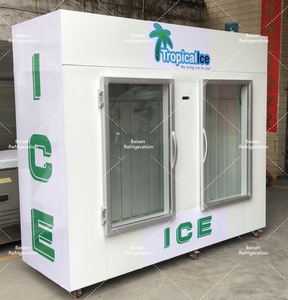 Congélateur de présentation commercial avec <span class=keywords><strong>distributeur</strong></span> de glace, 2 portes vitrées, pour usage intérieur, bac de stockage de glace - Product Image 3