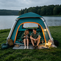 Tente de camping imperméable à gonflage rapide pour couples, en tissu Oxford, double couche, protection solaire, pliable, portable, pour 2-3 personnes