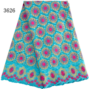 3626 africain dentelle tissu haute qualité dubaï brodé autriche 2024 nigérian suisse Voile coton dentelle tissu pour dames Patries - Product Image 1