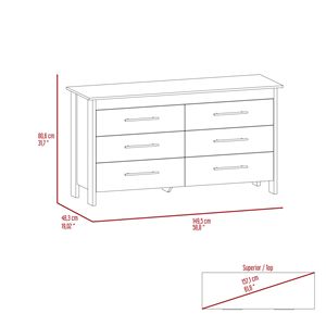 Southington <b>6</b>-<b>Drawer</b> Black Wengue Dresser Modern Storage Bedroom Furniture - Product Image 6
