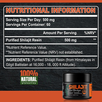 Résine de Shilajit Pur de l'Himalaya en Gros, Marque Privée Personnalisée, 30g 50g, Biologique, Naturel, Brut, Complément Énergétique Minéral