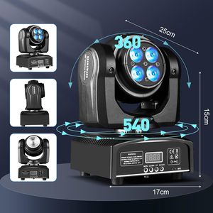 Mini Cabeza Móvil LED de 100W con Doble Cara RGBW, Función Wash y Beam, con Control DMX512 para Conciertos, Bodas, Eventos y Fiestas - Product Image 2
