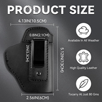 Étui à pistolet en cuir de vache véritable imperméable IWB OWB pour port dissimulé, avec clip de ceinture à dégagement rapide pour la chasse et le tir en extérieur