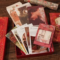 Coffret Cadeau Rétro Peinture à l'Huile Creuse avec Journal Papillon et Fleur Estampé Or – Le Cadeau Idéal pour Filles (Carnet)