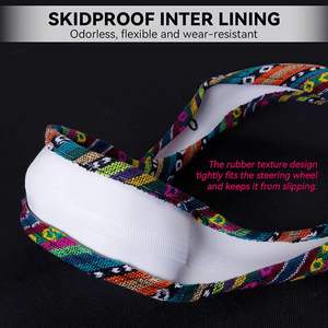 Funda para <span class=keywords><strong>Volante</strong></span> Limsas Estilo Boho Hippie, Elástica, <span class=keywords><strong>de</strong></span> Microfibra, Universal para <span class=keywords><strong>Mujer</strong></span>, OLIVER, 15 Pulgadas, para Auto y SUV, Antideslizante y Transpirable - Product Image 5