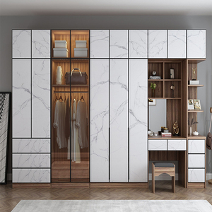 Armario independiente moderno de lujo italiano <span class=keywords><strong>Buran</strong></span> con tocador integrado |   Combinación de Dormitorio de Gran Capacidad que Ahorra Espacio - Product Image 1
