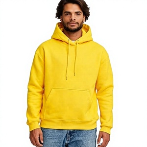 <b>Men's</b> <b>Yellow</b> <b>Hoodie</b> Pullover Sweatshirt Kangaroo Pocket Drawstring Casual Solid Top Polyester/Cotton Waterproof Windproof Loose - Product Image 1
