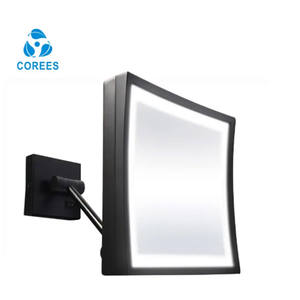 <span class=keywords><strong>Triple</strong></span> carré LED amplification salle de bain <span class=keywords><strong>miroir</strong></span> de maquillage mural pliant hôtel beauté simple visage dressing bain - Product Image 1