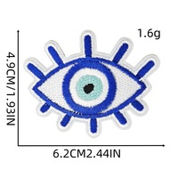 En gros, Patchs thermocollants brodés Œil protecteur, Appliques bleues Mains de Hamsa, Cœurs et Triangles pour vêtements, sacs et décoration DIY