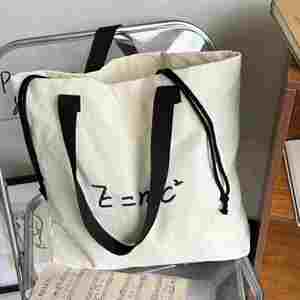 Canvas <b>Tote</b> Bag Stylish Contrast Strap Reusable Eco-Friendly Handbag for Students <b>Book</b> Lovers-Daily Commutes & Casual Outings - Product Image 1