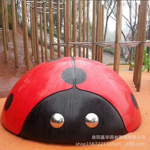 Sculpture de coccinelle en acier inoxydable, à poser au sol, figurine animale d'extérieur, faite à la main, décoration de paysage de parc - Product Image 1