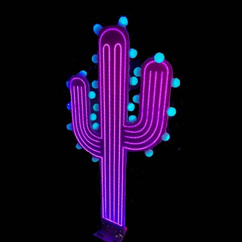 Dropship göz alıcı özel özel led ışık neon burcu şerit esnek neon işık 24v tropikal tarzı kaktüs neon ışıkları