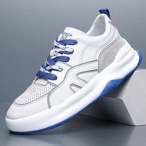 Chaussures de marche blanches sportives à lacets pour hommes, légères, amortissantes, tendance, à bout fermé et antidérapantes - Product Image 1