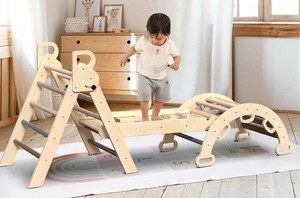Montessori 2-năm-tuổi biến đổi leo núi Tam giác thiết lập bằng gỗ trong nhà sân chơi nhà phòng tập thể dục trẻ em phòng ngủ ăn uống bằng gỗ bé phòng tập thể dục - Product Image 2