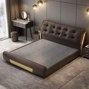 Üst Düzey Modern Minimalist Lüks Yatak, Yumuşak ve Rahat, Ana Yatak Odası Çift Kişilik Yatak, Ana Yatak Odası Düğün Yatağı - Product Image 1