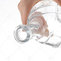 Bouteille en verre transparente de 750 ml au design unique et populaire, forme mini exotique, pour vin, whisky, vodka et tequila, avec bouchon en liège – Vente en gros