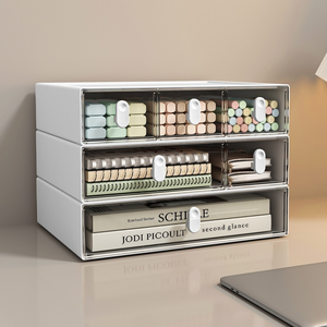 Bàn Tổ Chức Nhựa Lưu Trữ Hộp Văn Phòng Băng Phụ Kiện Tóc Nhỏ Đồ Lặt Vặt Văn Phòng Phẩm Máy Tính Để Bàn Lưu Trữ Ngăn Kéo - Product Image 4