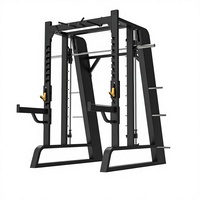 Machine Combinée Commerciale EM FITNESS Smith Squat Combo EM1028A en Acier, Rack d'Entraînement Multifonctionnel à Charge par Disques, Certifiée CE