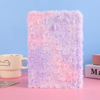 Carnet en peluche créatif en forme de rose, dégradé rose, mignon, populaire auprès des petites filles, vente en gros d'usine