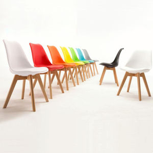 <span class=keywords><strong>Sillas</strong></span> francesas Salle A Manger para restaurante, <span class=keywords><strong>sillas</strong></span> de comedor de madera de <span class=keywords><strong>tulip</strong></span>án con cojín de Pu - Product Image 1