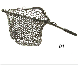 Selco mer <span class=keywords><strong>mouche</strong></span> filet de pêche poignée flottant <span class=keywords><strong>en</strong></span> caoutchouc enduit poisson épuisette pliable télescopique pêche épuisette - Product Image 2