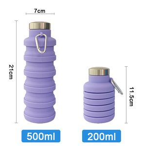 Bouteille d'eau pliable de 500 ml Bouteille d'eau en <span class=keywords><strong>silicone</strong></span> antidérapante Bouteille de <span class=keywords><strong>voyage</strong></span> en <span class=keywords><strong>silicone</strong></span> - Product Image 6