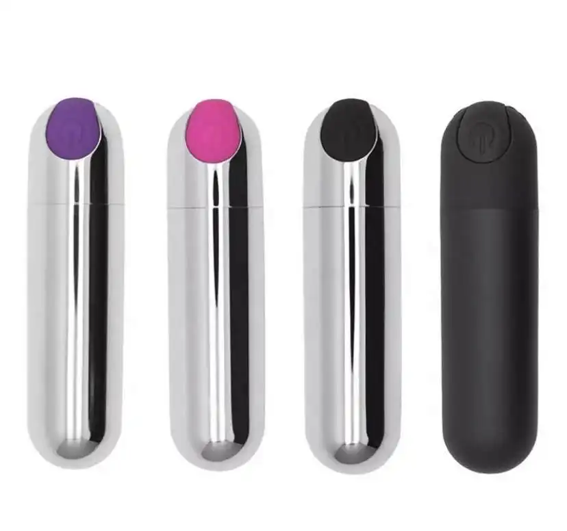 Clit Stimulation Powerful Vibrating Female Small Sex Toy usb rechargeable waterproof mini chrome metal Silver Bullet Vibrator
