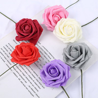 50 buah/pak 8CM busa PE buatan kepala bunga mawar buket pengantin untuk pesta pernikahan dekorasi Scrapbooking DIY