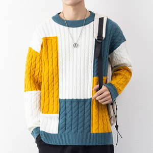 Pull d'Hiver Homme Épais en Tricot Jacquard Style Rétro Personnalisé, Tissu Uni Respirant, Coupe Décontractée Oversize, avec Décoration Logo - Product Image 6